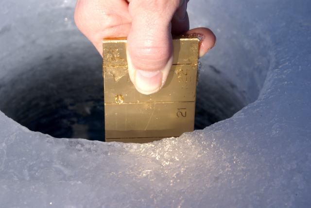 There's 20 inches of very good ice covering the lake.