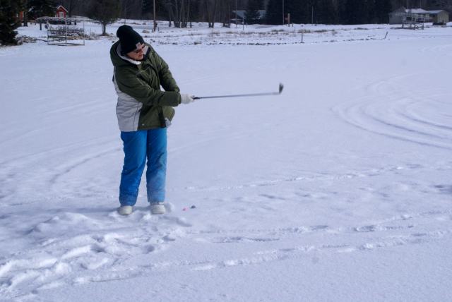 Bad golf for me anyway.  Mrs Nemo had no problems laying stick to ball.
