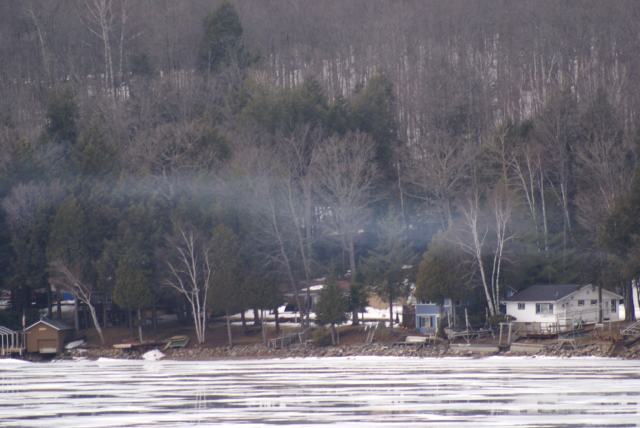 Later on Saturday, smoke from the cookers hung in the air on the north end of the lake as the 110 gallons of sap collected was reduced down to syrup.