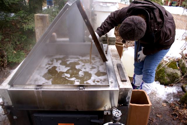 There was quite a way to go to boil down to syrup.  I was told that the first batch is to be canned mid-week.