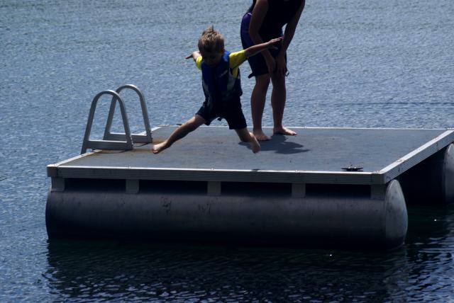 Raft jumping...