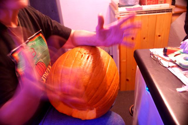 Pumpkin carving on Saturday night was well attended.  Several pumpkins were carved, no one was injured, the saki was unopened.