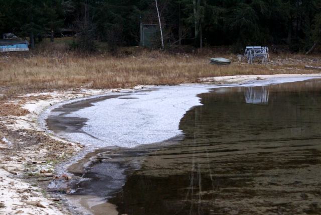 The ice has started on the north end of the lake.  Wabikon was open on Saturday morning and completely frozen over by late afternoon.  Ice in for Lucerne could be early this year.