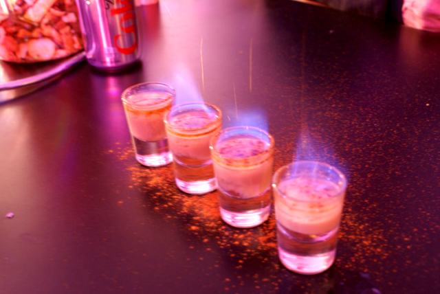 There were flaming shots on Friday's bar night and sciencey talk.  It was asked if all vertebrates reproduced sexually.  We should have called Ed or Maren for the answer.  Mrs Nemo said,"Only the lucky ones."  Shortly afterward the conversion turned to the important topic of cocktails and pool.