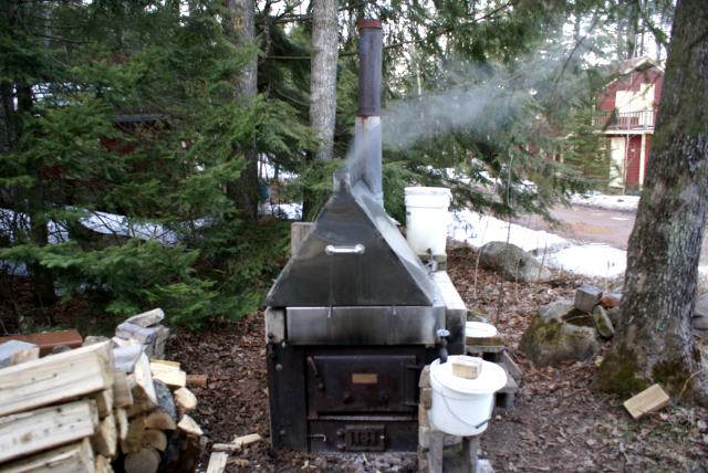 Cooler temperatures earlier in the week produced a maple sap overload that was boiled away this weekend.