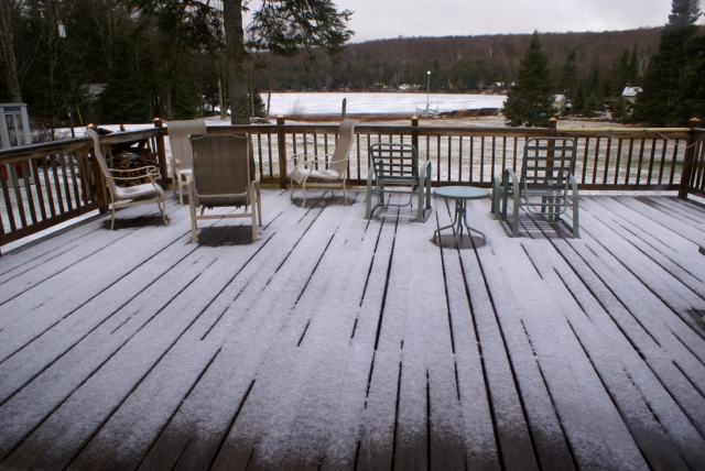 Stupid temperature.  On the plus side, there was less then an inch of very heavy white stuff covering the northwoods.
