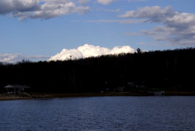 On Sunday, clouds seemed to exploding just over the hill to the east.  We got no rain.