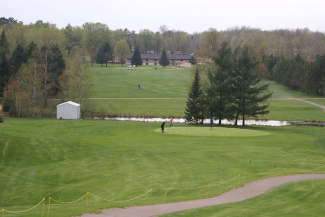 The golf course was packed early and mid Sunday.  Just as we finished the front nine, the sky cut loose with the rain we were supposed to get the night before.  After that,  the course became less packed.