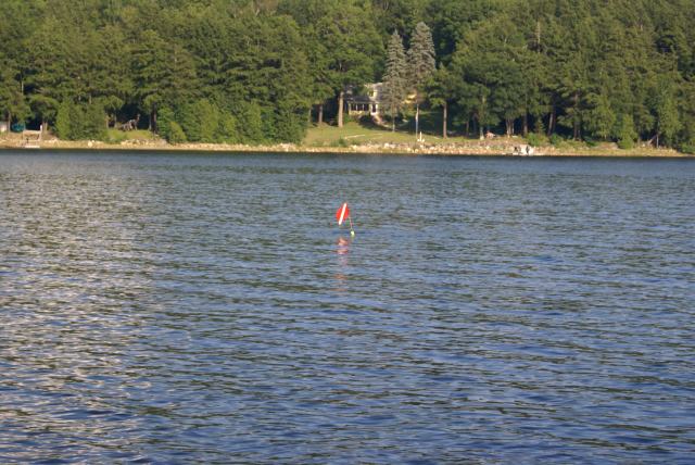 Spending some time on the bottom of the lake was also refreshing.  The thermocline is at about 20 feet and the water under the "shimmer" is a cold 50ish°F.