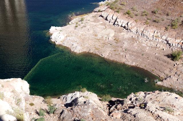 In a pool on the Arizona side that should be more than 50 feet deeper, we thought we saw a bunch of fish