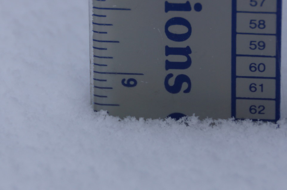 Snowstorm Ed, the biggest of the year, dumped just under six inches on the lake and surrounding snowmobile trails.