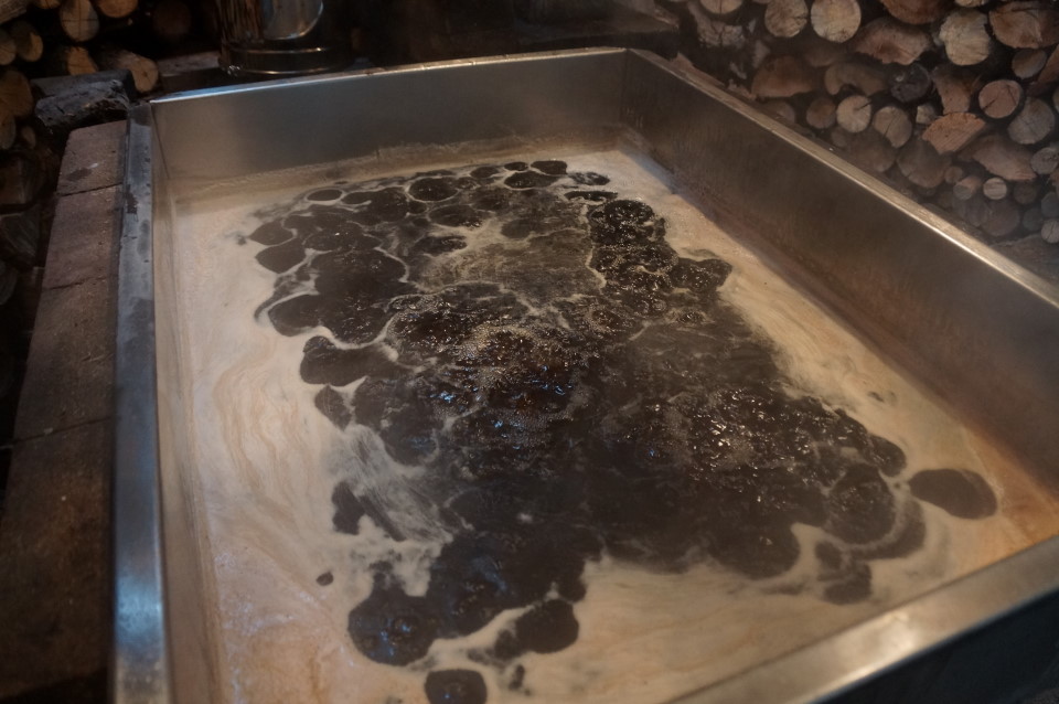 In addition to turkey spotting, the cooler weather has also been great for the production of maple syrup.  This is a picture of the second batch of the year to be processed.