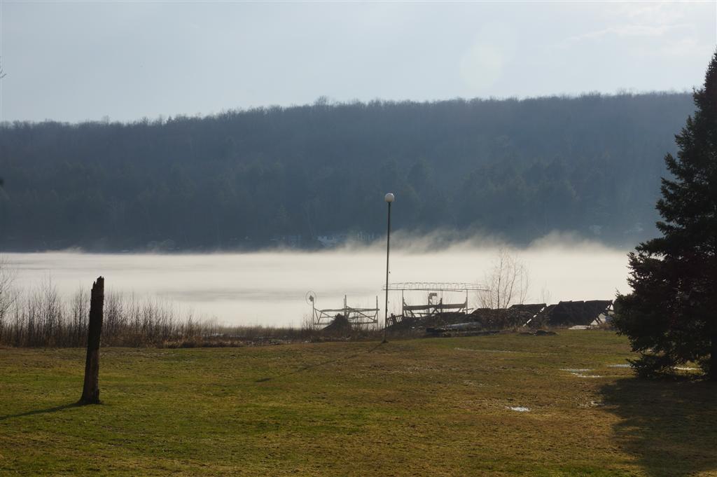Seasonal weather finally arrived!  This has been the coldest April ever up here.  The still pretty thick ice on the lake would combine with the rain we got this week to form a low level fog.  