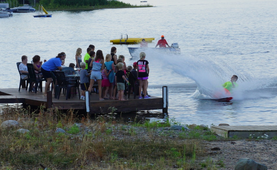 The spray-the-kids-on-the-dock fall is not technically a crash but good screaming though.