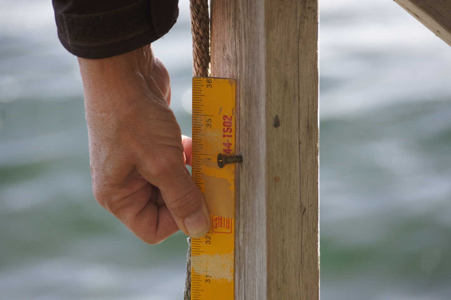 Good news everybody!  The lake is holding the gains made this year.  Thirty four inches below the nail is still not great, but that's almost a foot higher than last year.