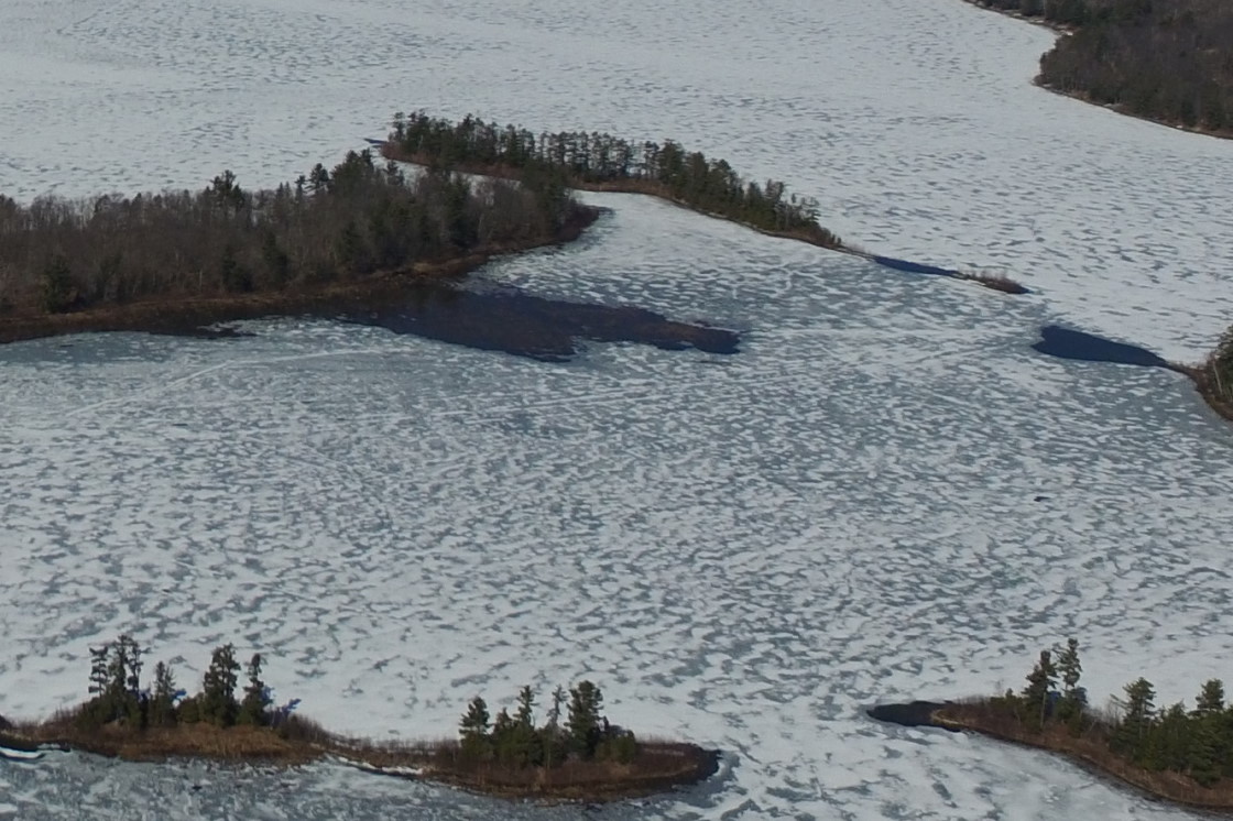 Lake Lucerne is mostly frozen. There are a few spots near the islands that look like they are beginning to open up.  It's gonna be an early ice-out.