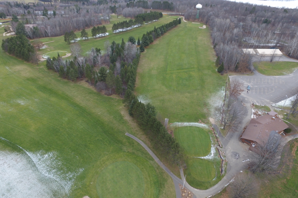 The golf course has been in better shape. There was a dusting of snow in some roughs, no flags, and frozen greens. The air was a little cool, too. No one ended up golfing.
