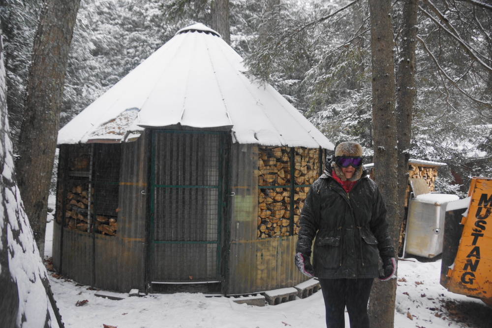 Maple Syruping season is but 3 months away. Some of the cooker wood was covered with tarps to try to keep it dry-ish.