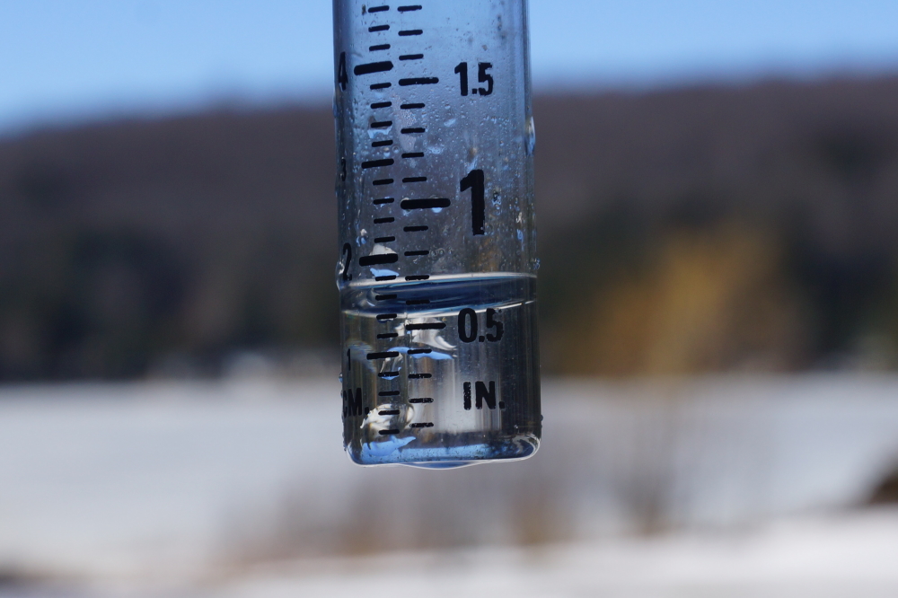 There was also the sound of rain. Monday night we got 0.6 inches. The level of Lake Lucerne is going up!
