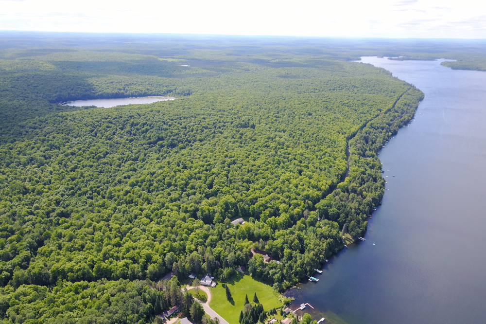 We didn't determine if Devils Lake, just over the green hill to the east, is up much or not. Our guess would be up.