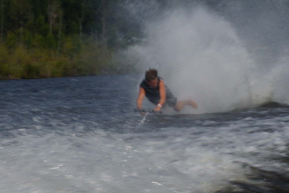 The "Face Plant", seen here a fraction of a second before face is joined to water, ranks medium on the pain-o-meter.