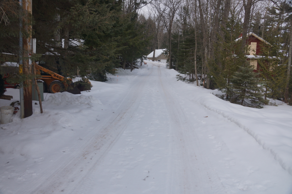 Knott Lane is still covered by ice and snow. If your route to work passes along Knott Lane, it'd be best to add a few more minutes to your commute.