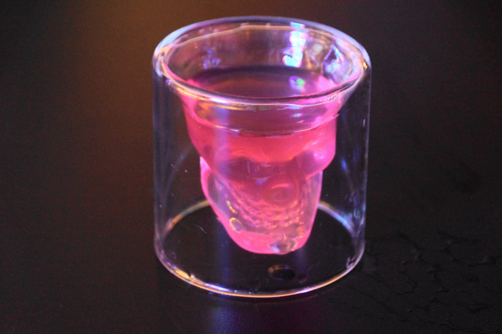 Not sure why, but many of the liquids were pinkish.