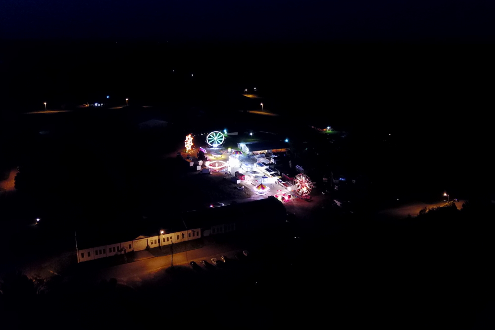 On Saturday evening, after some beer and really good meatballs, we were distracted from a Rhinelander Menard's run by some festive light coming from Northeastern Crandon.