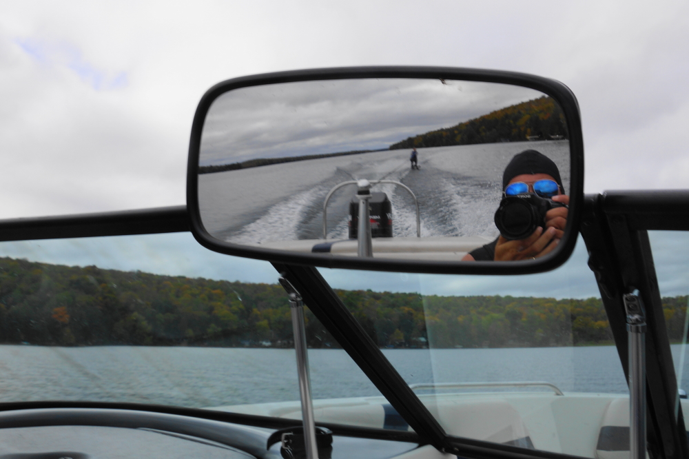 The lack of boat traffic made the task of driving and snapping action pictures much safer.