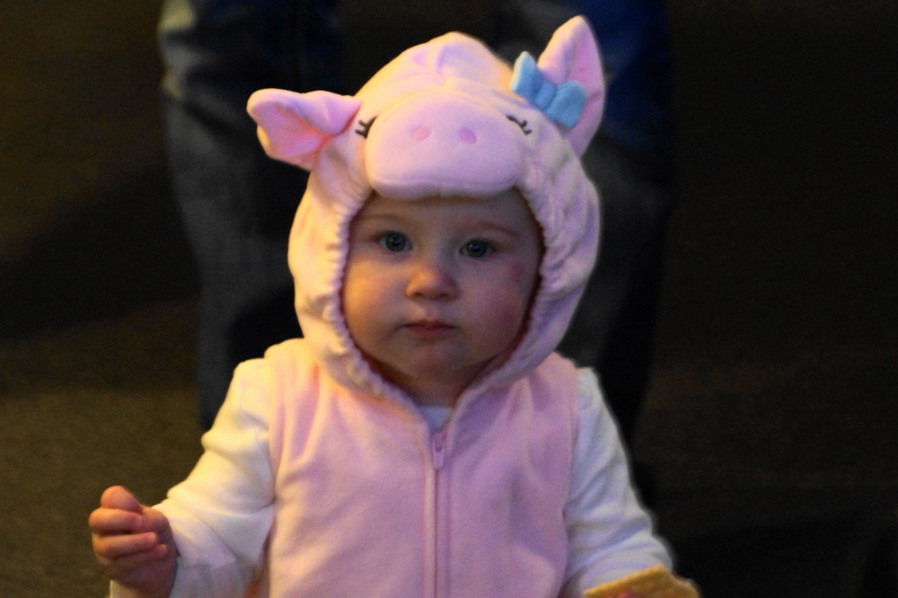 On Saturday, many gathered at the bar to carve pumpkins. Some dressed in costume.