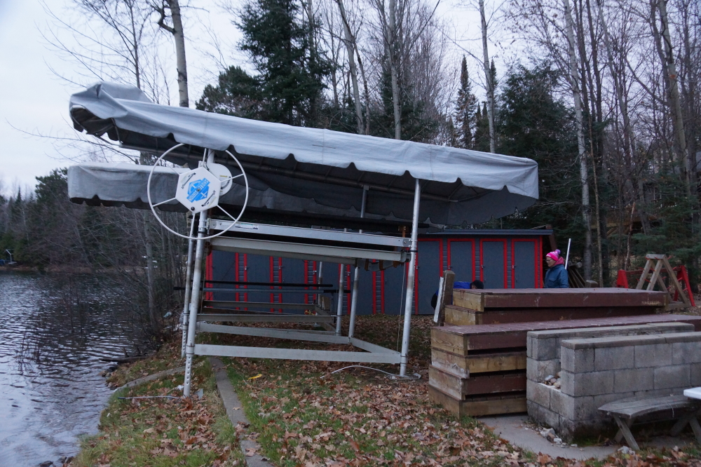 The last ski show of the year didn't include any actual skiing but rather the removal of the covers that were accidentally left on the boat lifts.