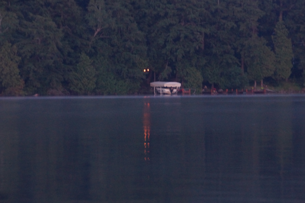 On dry nights, campfires reflected in the water all around the lake.