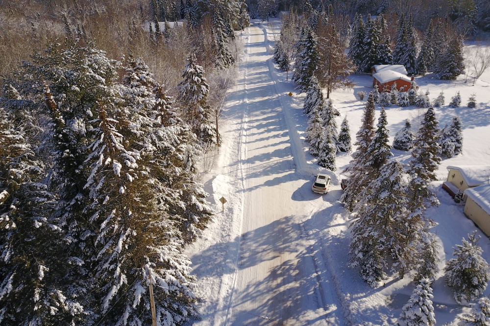 The roads around the lake have not had exposed pavement for a while now.  Last week's nine inches did not help.