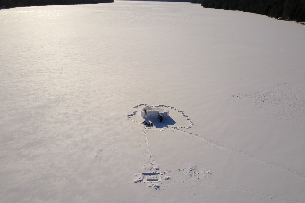 Some of the times in the past, snow had to be mined for tens of yards away. Not this year. The snow depth around the young structures was about 6 inches deep.