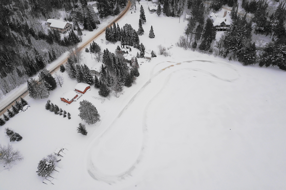 That was plenty of ice to continue to allow safe-ish weekend racing of ATVs on Lake Lucerne's newest track.