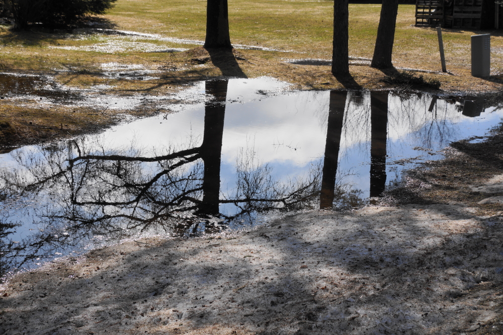 By mid-week, yard puddles were ready for piers, boats, and bouys.