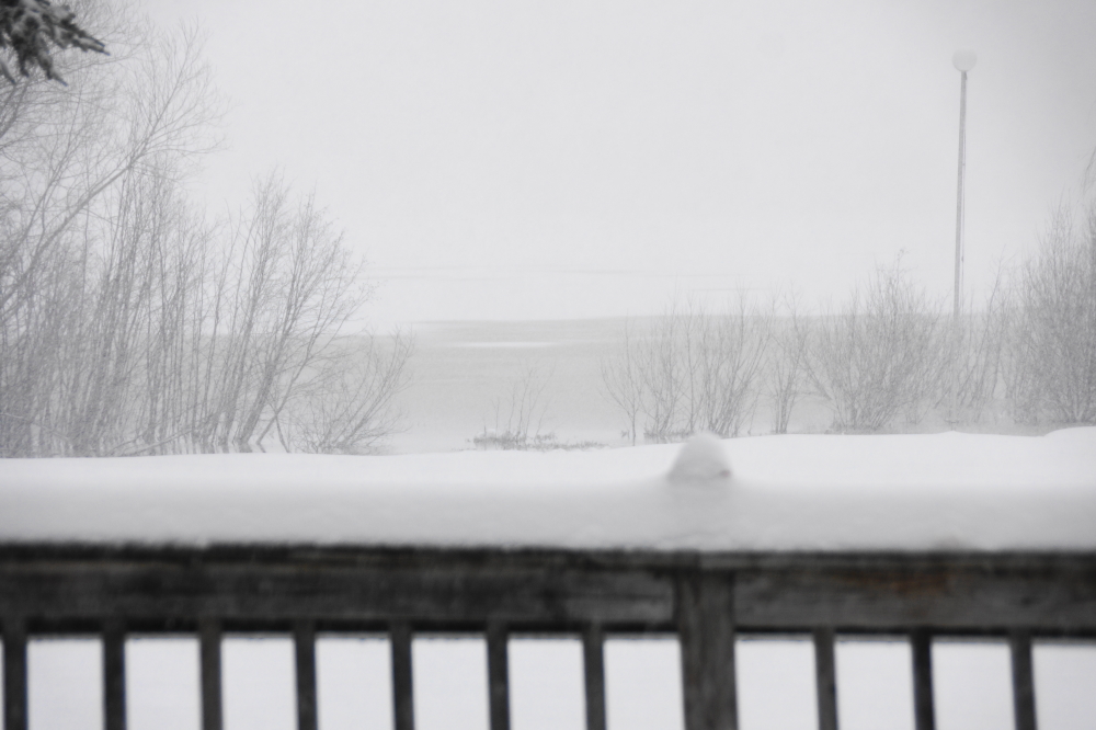 The 20 mph wind that was gusting to over 40 mph kept us from getting a drone image on Sunday evening. This one will have to do.  Currently, lawns are about a foot from the first mowing, roads are snow covered, and the open edges around Lucerne have closed up. ZOMBIE WINTER tends to do that. It has come to our attention that there is some confusion differentiating between the last two Horsemen of the Snowpocalypse. ZOMBIE WINTER is defined as a return of Winter after Winter has been declared dead but before ice-out on Lake Lucerne. Silenced Spring, the fourth Horseman of the Snowpocalypse, blankets lawns with a thick coat of white <i>after</i> ice-out.  Going forward, it looks like we're in for several days of deep snow, high winds, and record breaking cold. Boo! After that, it looks like Spring will return as if nothing happened. Huzzah!<br><br><br>-Nemo rescheduled his tee time.