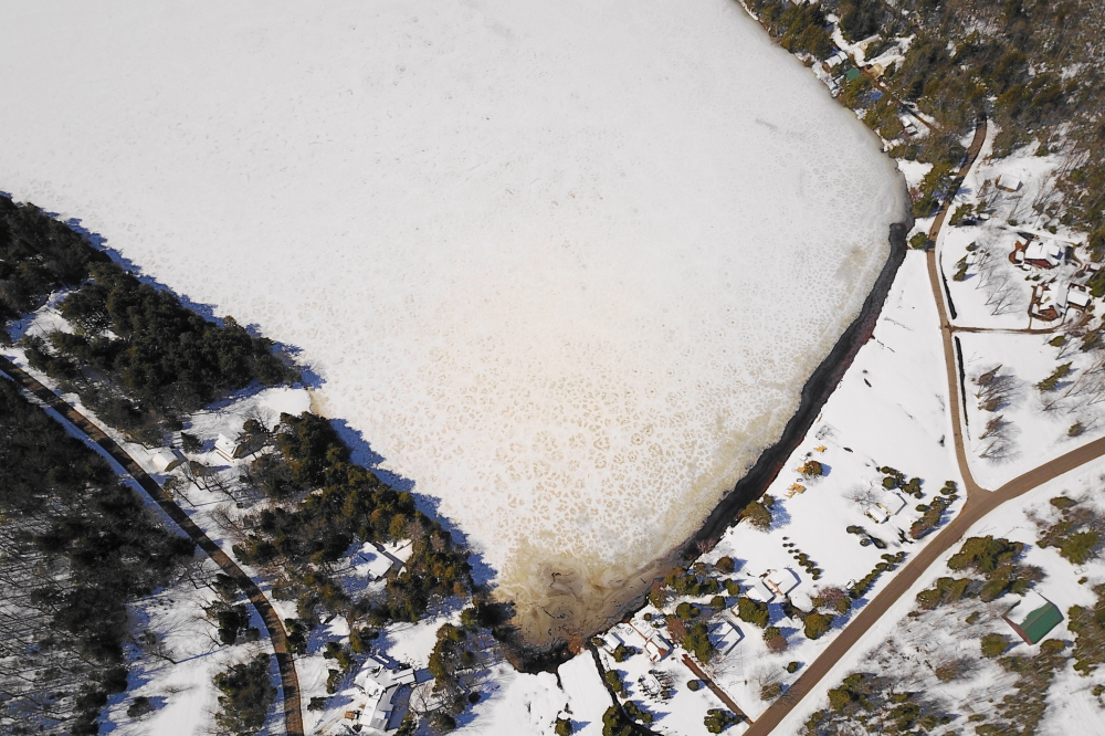 The North end of the lake ice started to pull away from the shore.