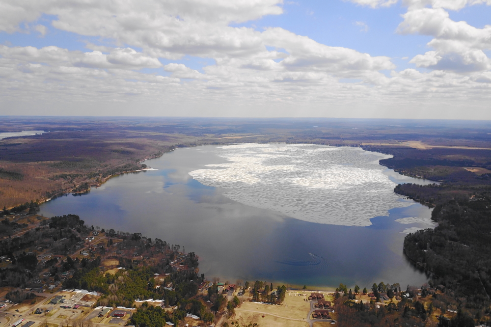 Around this time, Lake Metonga had only about a third of its ice separating it from its ice-out.