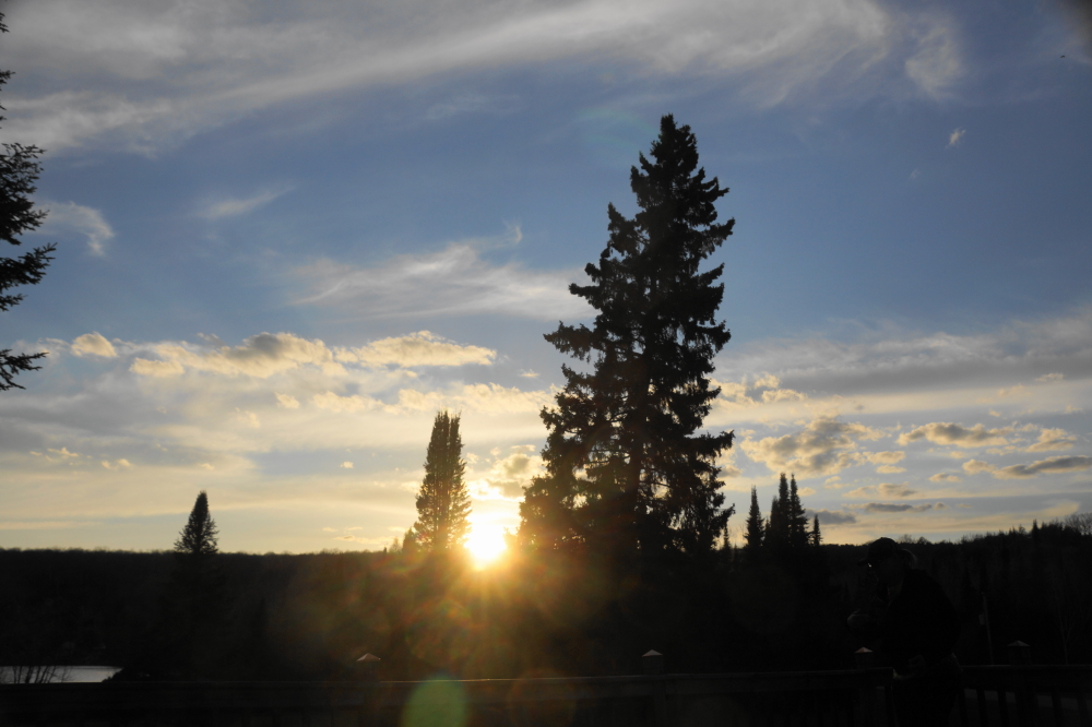 Sunsets have been filled with an adagietto clearing of the sky, a main melody of loon calls, and a loud background  track by an orchestra of spring peepers.