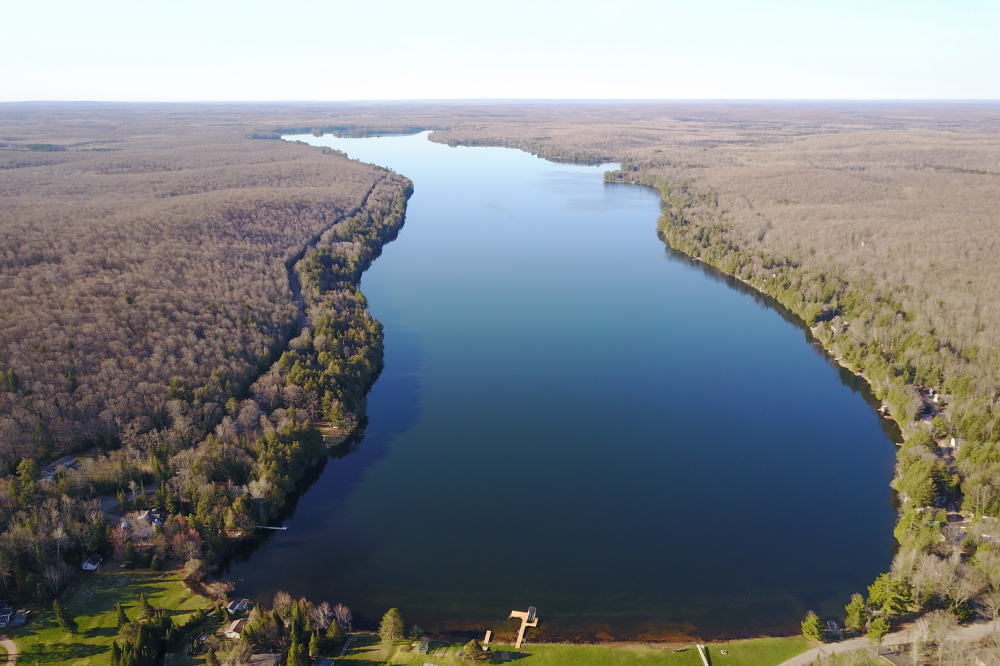 By mid-week, a little green could be seen in the trees, but they were mostly shades of gray or brown under a totally blue sky. The water temperature pushed into the upper 40s (°F) and a few piers and lifts were pulled back into the lake.