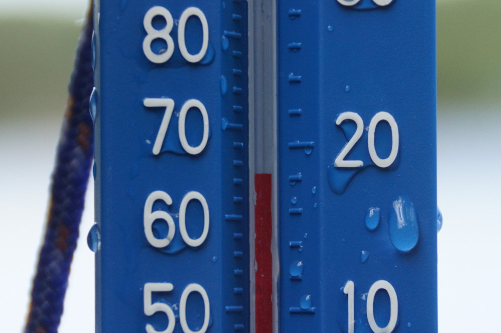 The lake temperature hit 65°F. That's warm enough for swimming while cold enough to not really enjoy it.