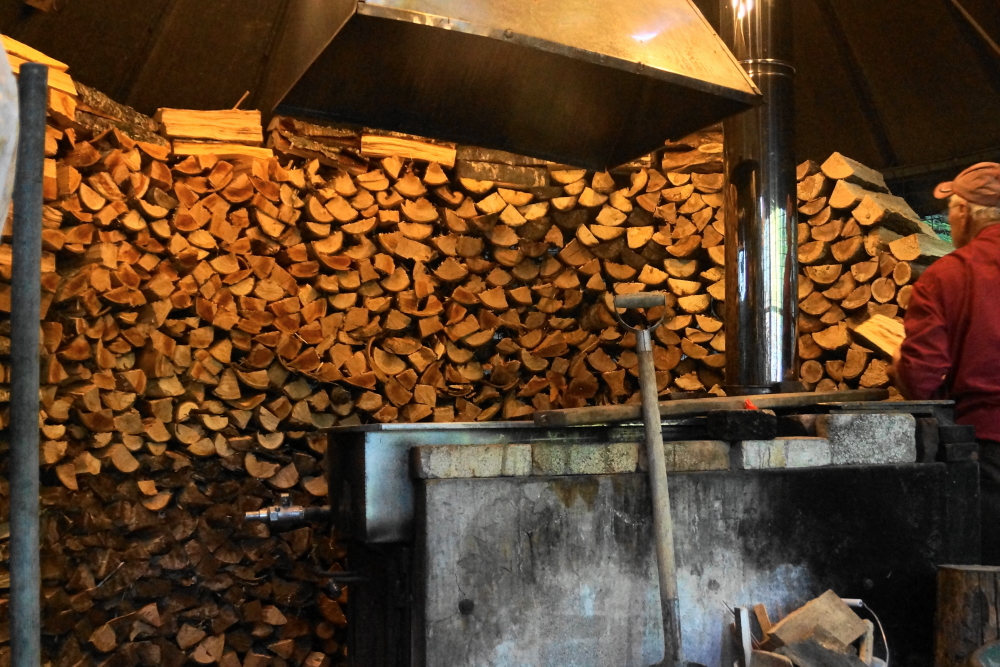 The sugarmen mined wood all week for next year's syrup season.