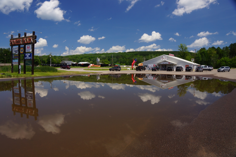 Lake Schaefer is back.  If you are going to the Crandon IGA or the Liquor Lode, don't park in the deep water.