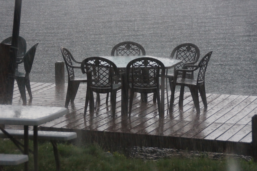 Good call on that show cancellation. The pickup boat made it back to its lift. The crew arrived in a more moist condition than when they fled.