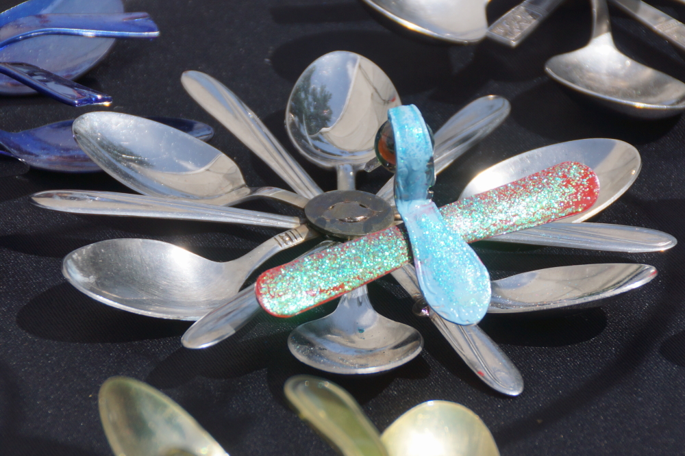 The spoon art was clever and ironically not near any soup stand.