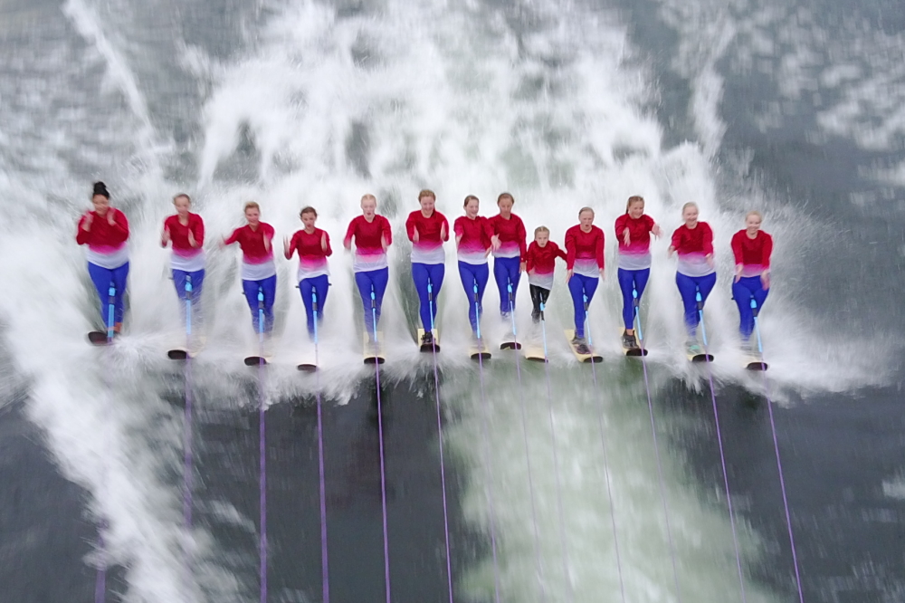 Last Wednesday, the final ski show of the year was put on in front of Waters Edge.