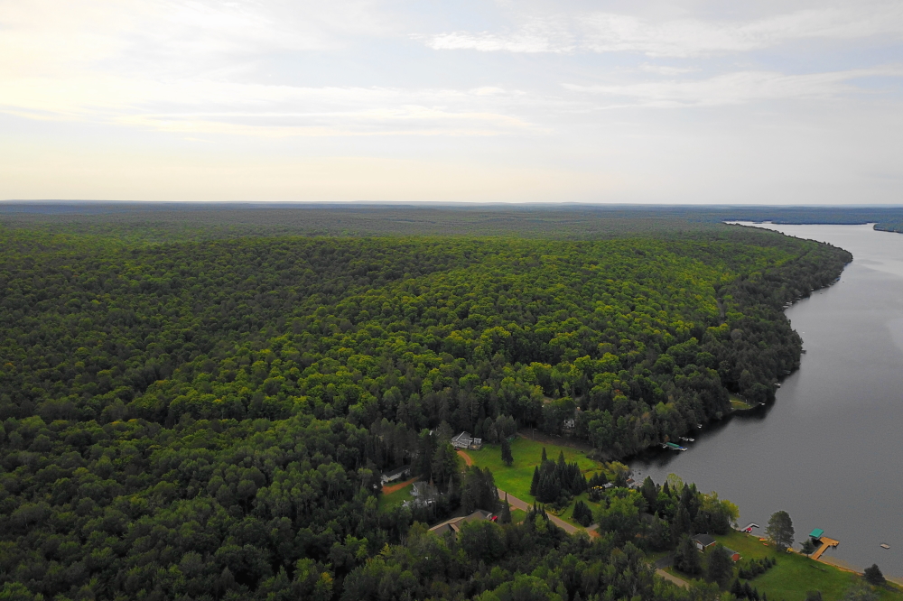 There's not much color in the trees surrounding the lake. We would have expected more with the cooler temperatures and all. It's presumed that all the green will rapidly morph into shades of red, brown, and gold during the next week or three.