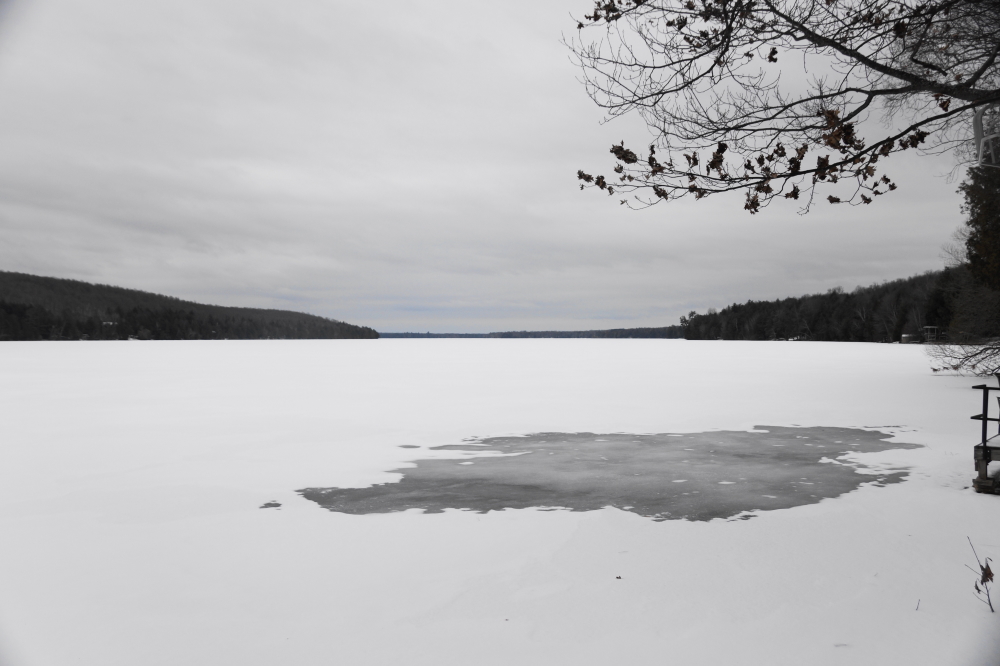 Last week was a smorgasbord of Winter weather. There was cold, very cold, thaw, snow, and ice served up under a sneeze guard of clouds and stars.  In the end, the lake ice grew thicker, the ground whiter, and the roads more unpleasant.