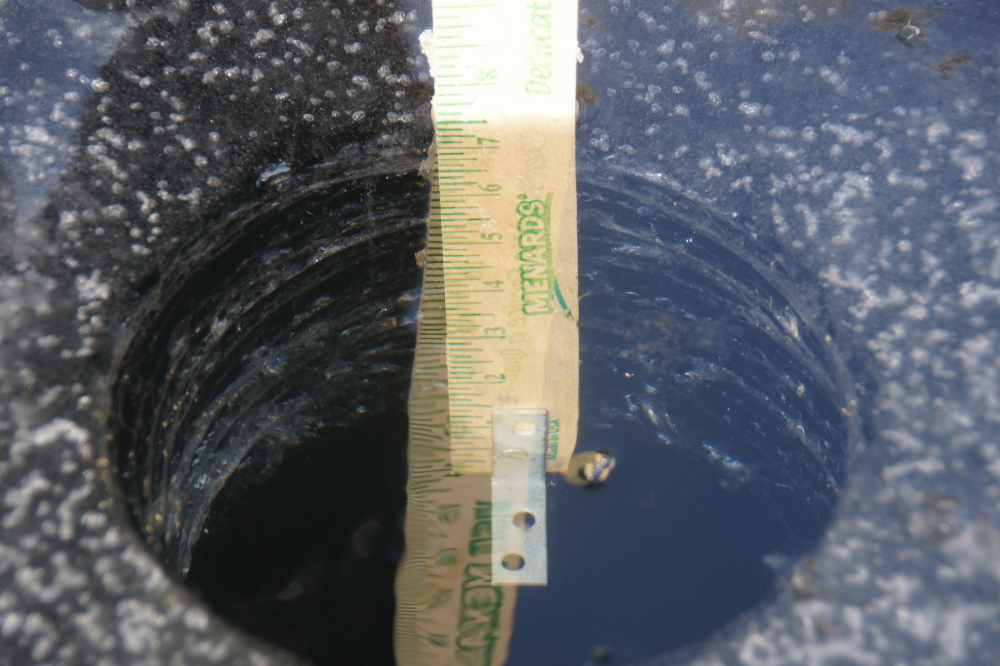 Under those UTVs and tubers, there was almost 7 inches of ice, with thicker ice being reported in the southern and central parts of the lake.